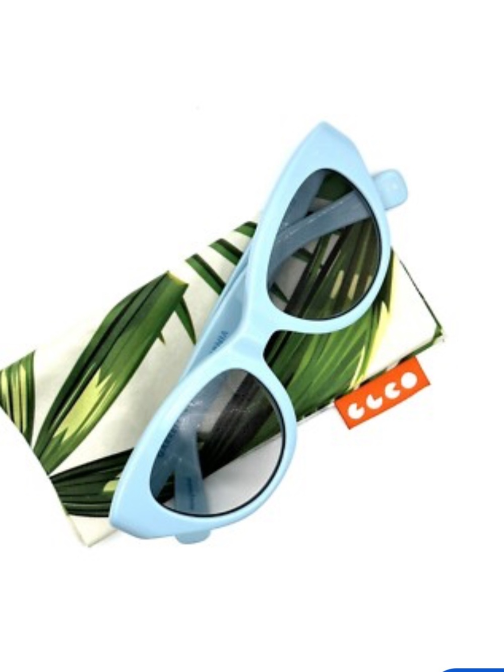 Garrett Leight Powder Blue Cat Eye Sunglasses